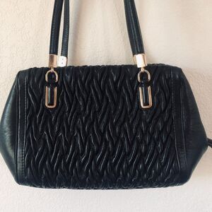 Coach Madison Black Gathered Leather Satchel #25982 /2013